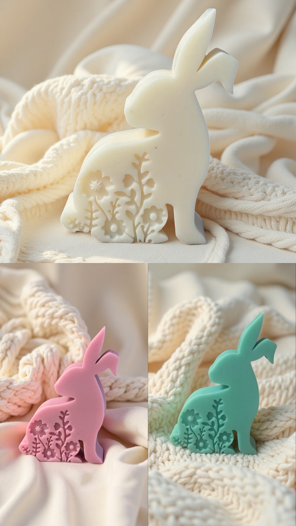 Bougie Lapin Fleuri